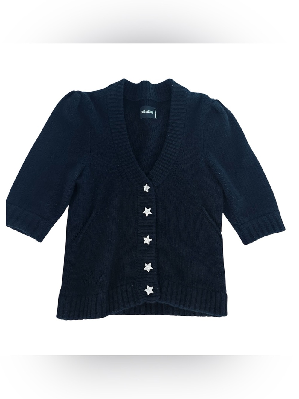 Betsy Cashmere Jeweled Cardigan L